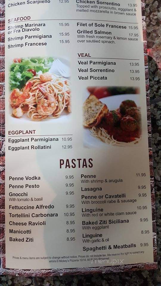 Mickey's Pizzeria - Yonkers, NY menu_pic