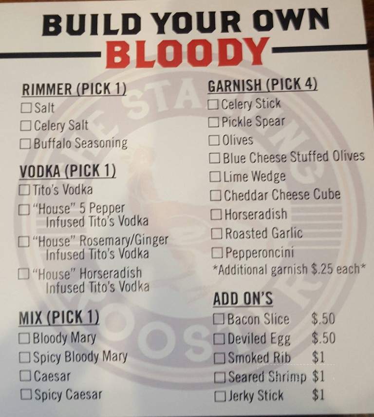 Starving Rooster - Minot, ND menu_pic