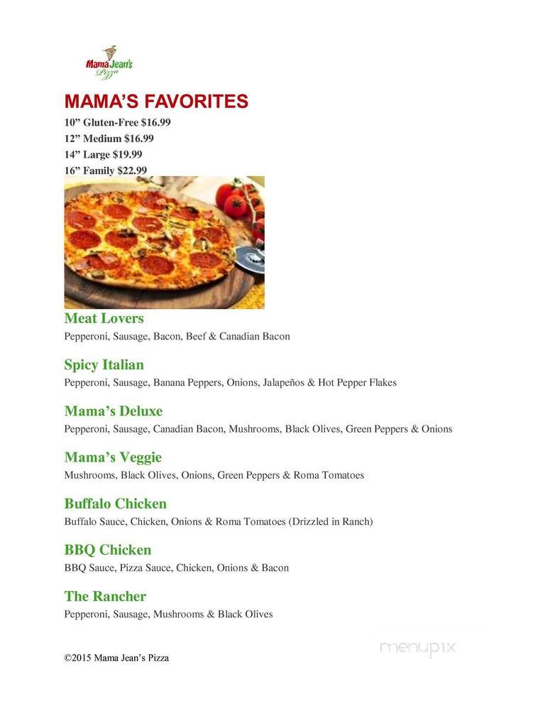Mama Jean's Pizza - Willernie, MN menu_pic