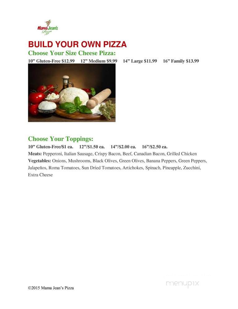 Mama Jean's Pizza - Willernie, MN menu_pic