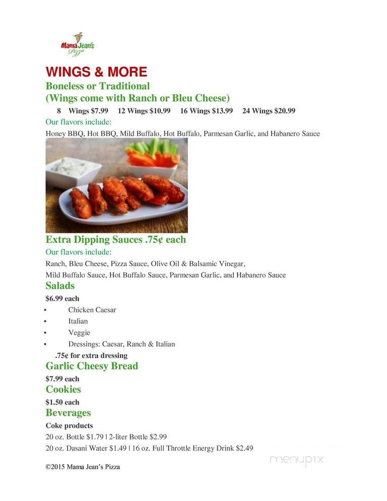 Mama Jean's Pizza - Willernie, MN menu_pic