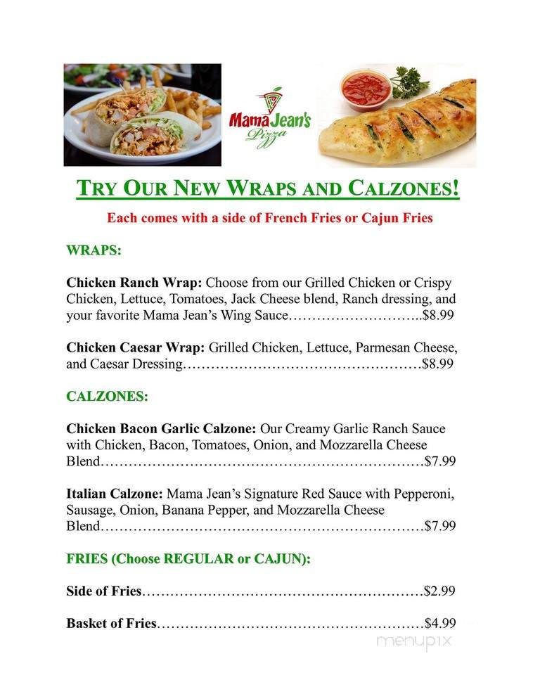 Mama Jean's Pizza - Willernie, MN menu_pic