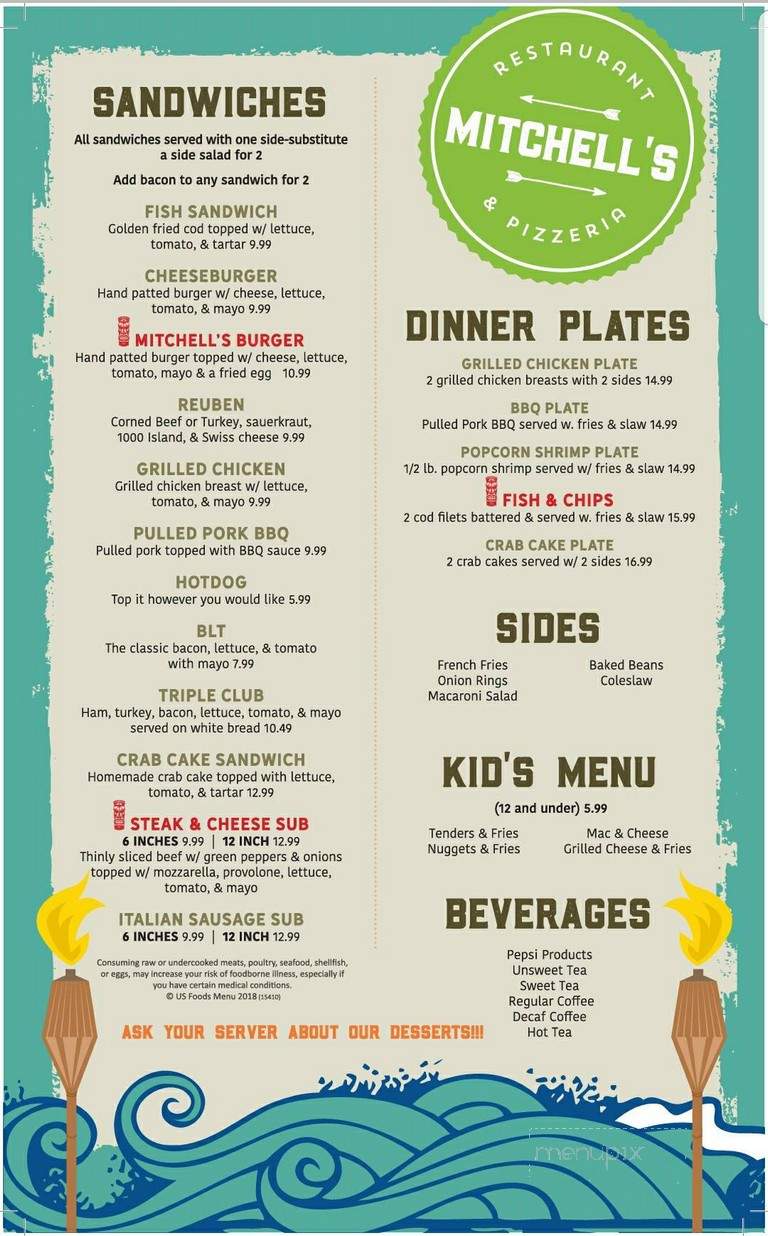Mitchell's Restaurant & Pizzeria - Huddleston, VA menu_pic