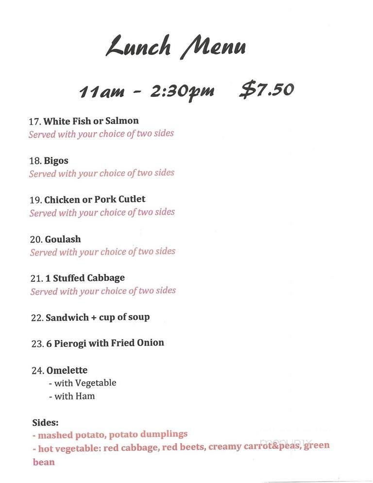 Ava's Polish Kitchen - Vero Beach, FL menu_pic