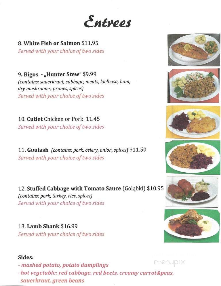 Ava's Polish Kitchen - Vero Beach, FL menu_pic