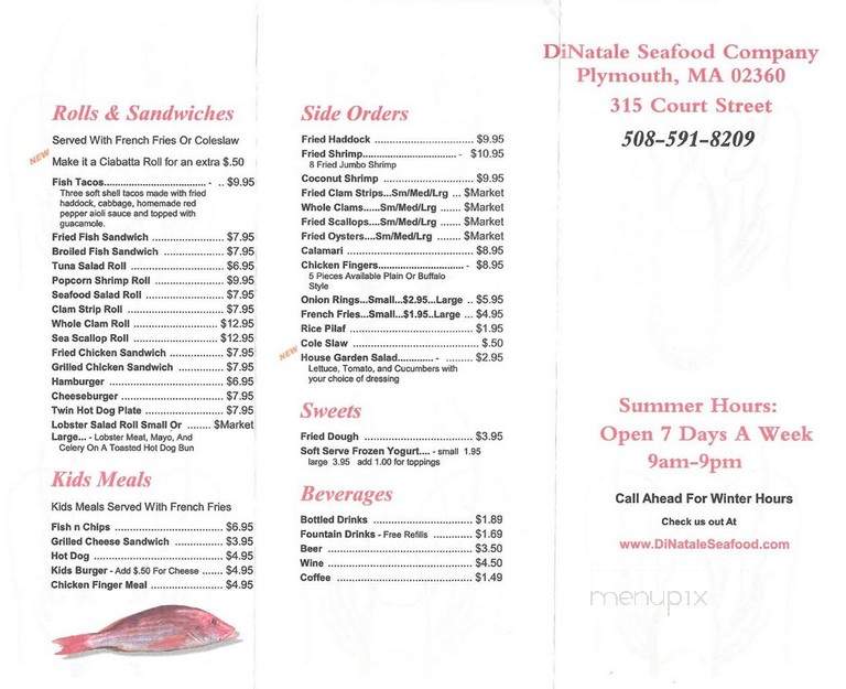 Dinatale Seafood - Plymouth, MA menu_pic