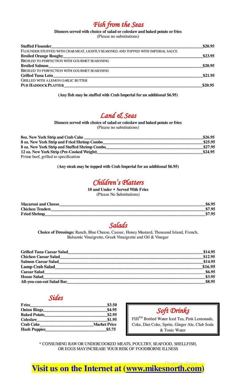 Mike's Crab House North - Pasadena, MD menu_pic