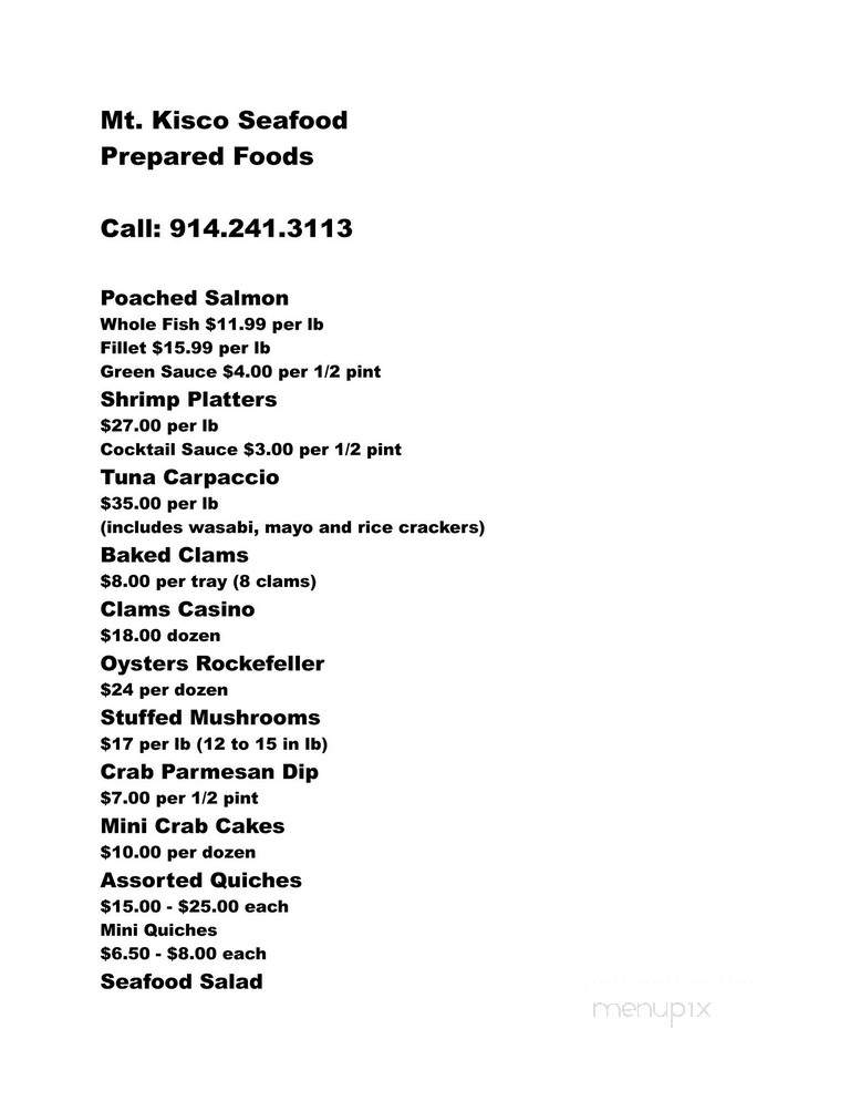 Mt Kisco Seafood - Mount Kisco, NY menu_pic