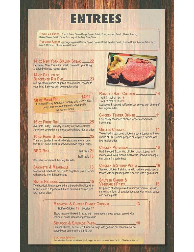 Upper Deck Sports Bar & Grill - Westbrook, CT menu_pic
