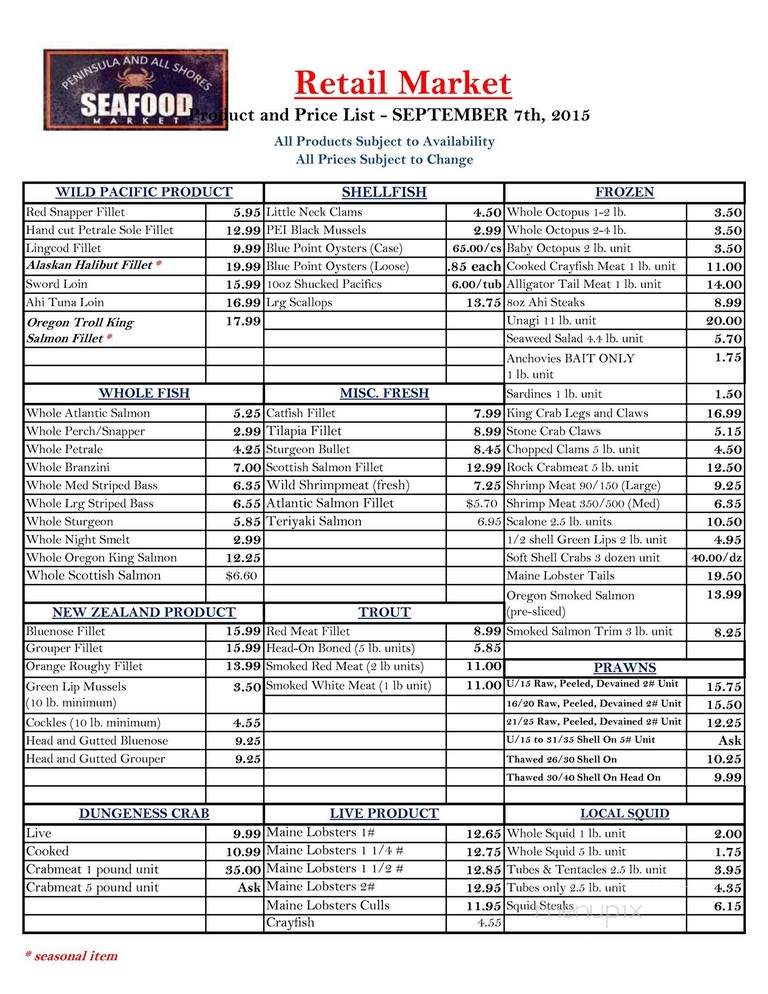 All Shores Sea Food Brokerage - San Bruno, CA menu_pic