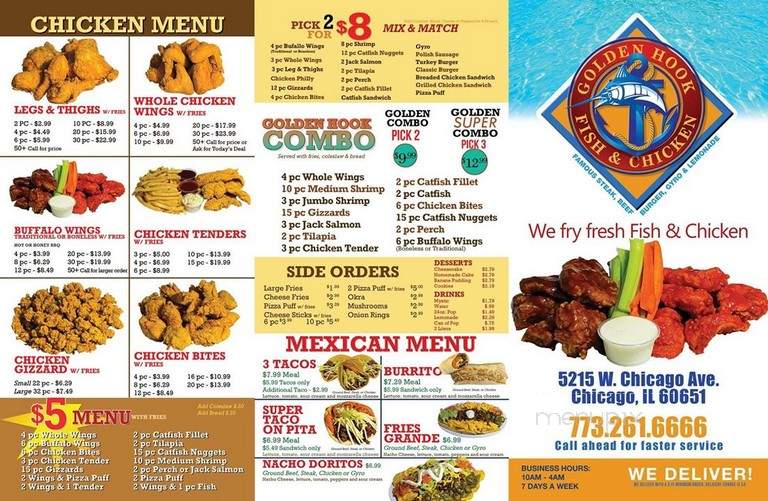 Golden Hook Fish & Chicken - Chicago, IL menu_pic