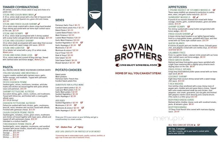Swain Brothers - Vernal, UT menu_pic