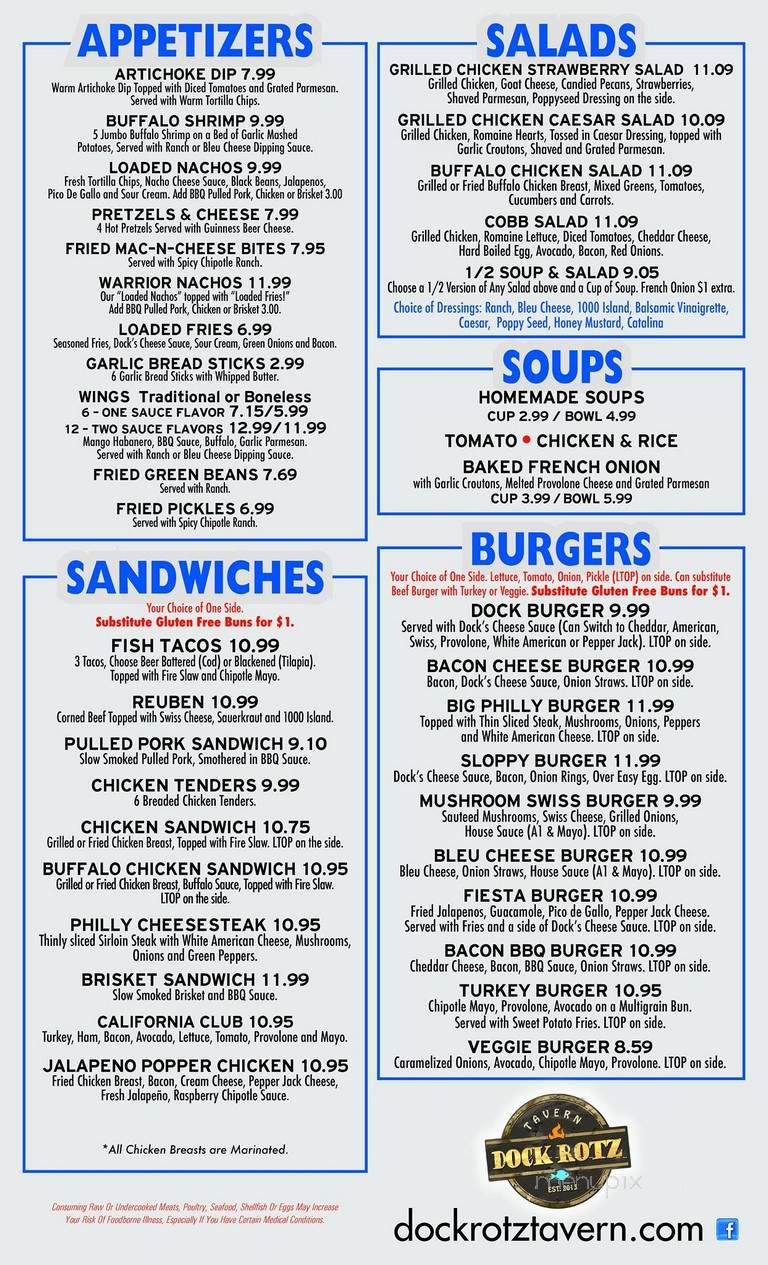 Dock Rotz Tavern - Minooka, IL menu_pic
