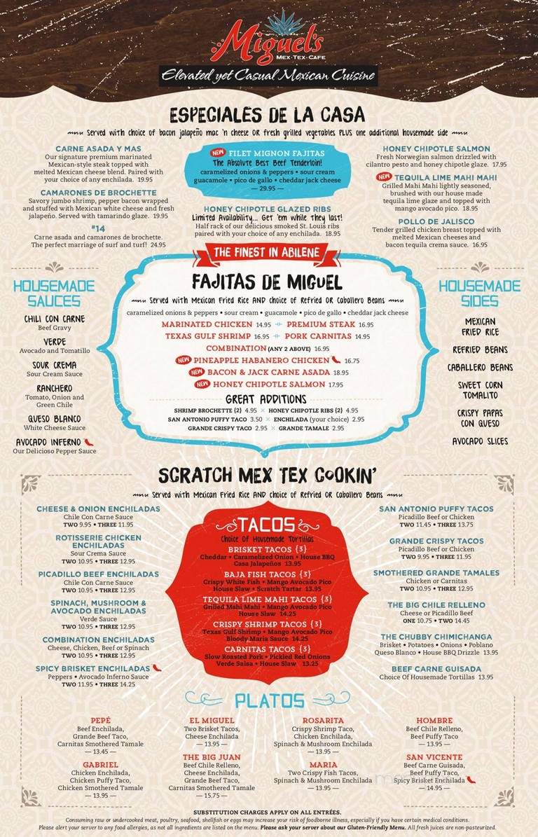 Miguel's - Abilene, TX menu_pic