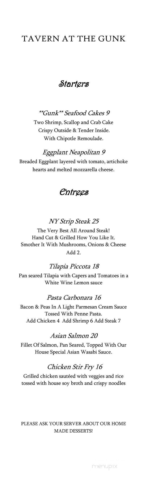 Cranky Franky Tavern - Ellenville, NY menu_pic