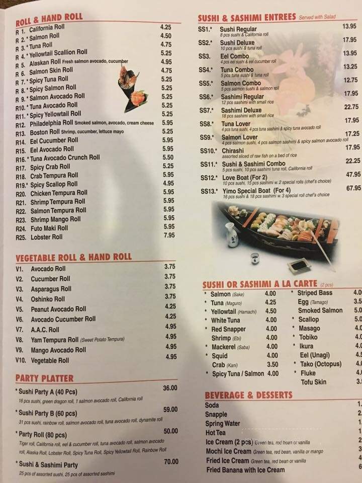 Yi Mo Sushi - Monroe Township, NJ menu_pic