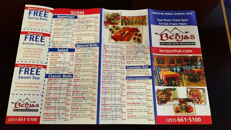 Benja's Thai & Sushi Restaurant - Mobile, AL