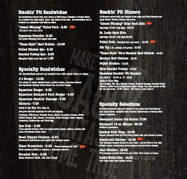 Squeelers - Indianapolis, IN menu_pic