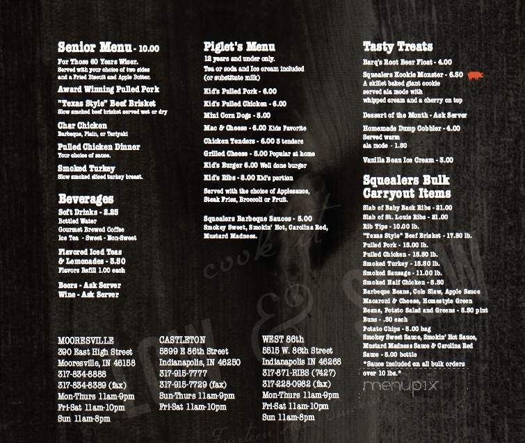 Squeelers - Indianapolis, IN menu_pic