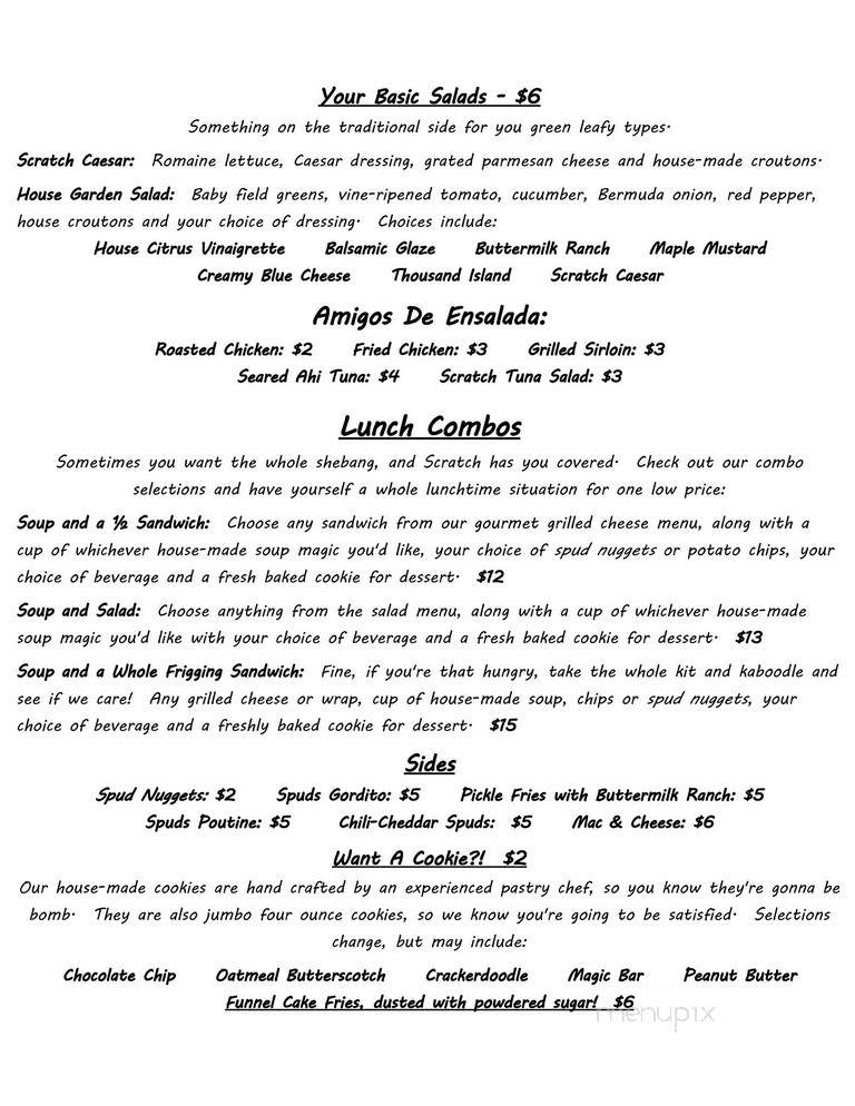 Scratch Kitchen - Newport, RI menu_pic