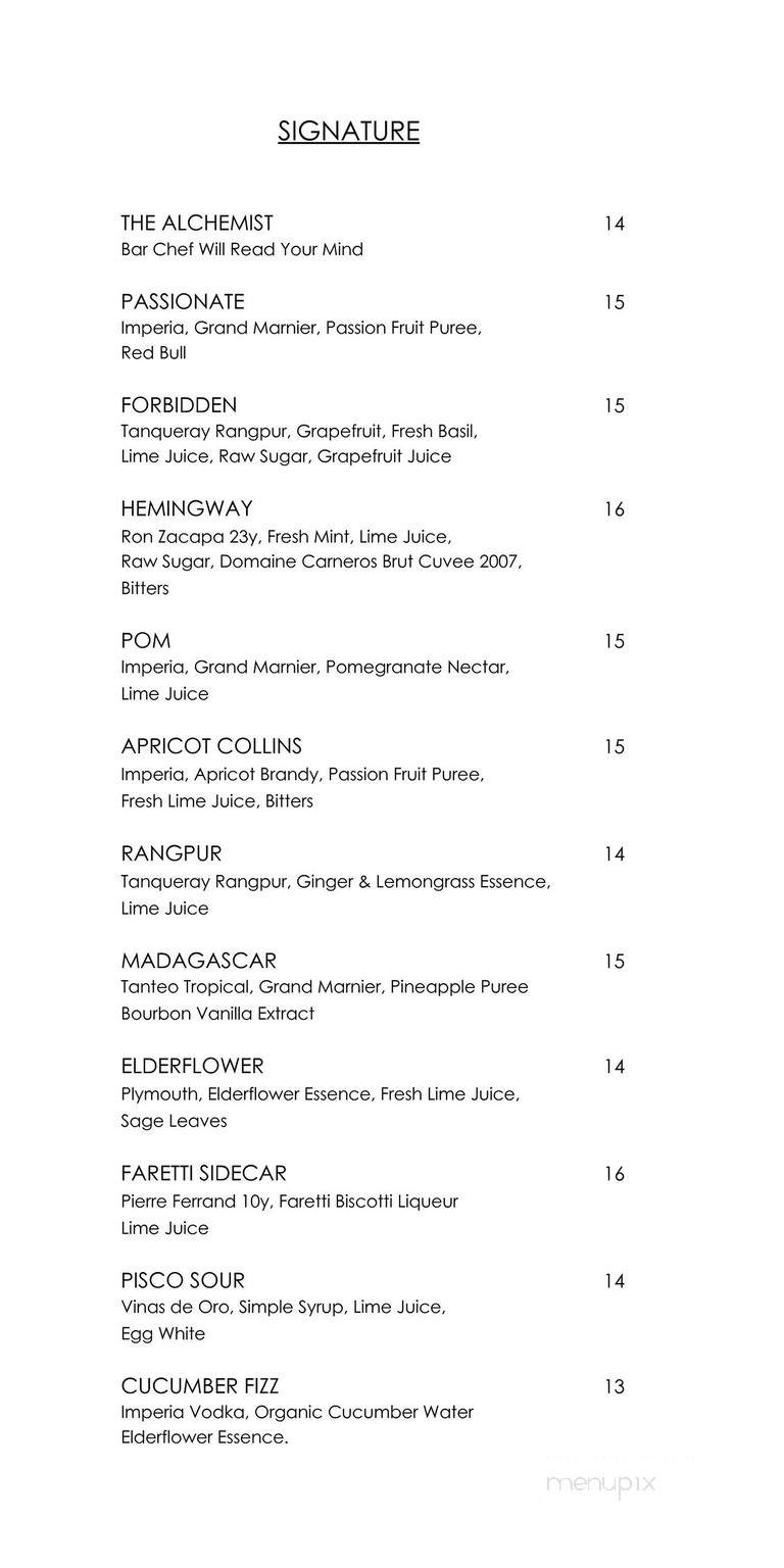 L2 Lounge - Washington, DC menu_pic