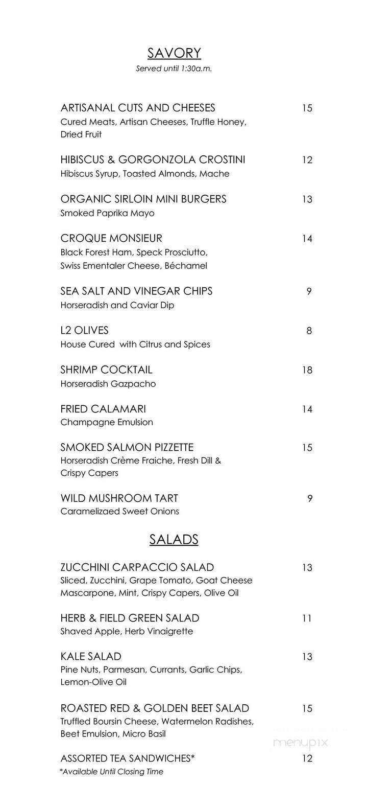 L2 Lounge - Washington, DC menu_pic