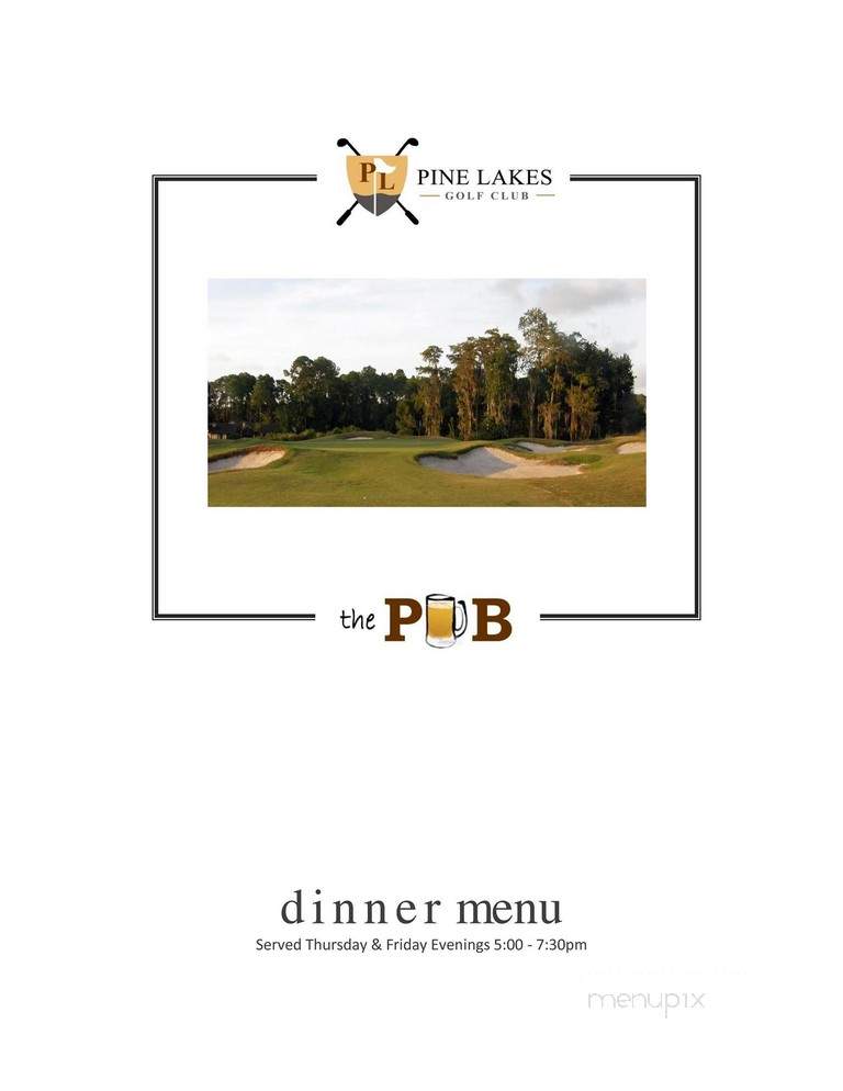Pub at Pine Lakes Golf Course - Palm Coast, FL menu_pic