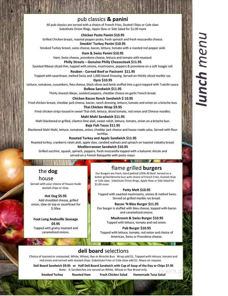 Pub at Pine Lakes Golf Course - Palm Coast, FL menu_pic
