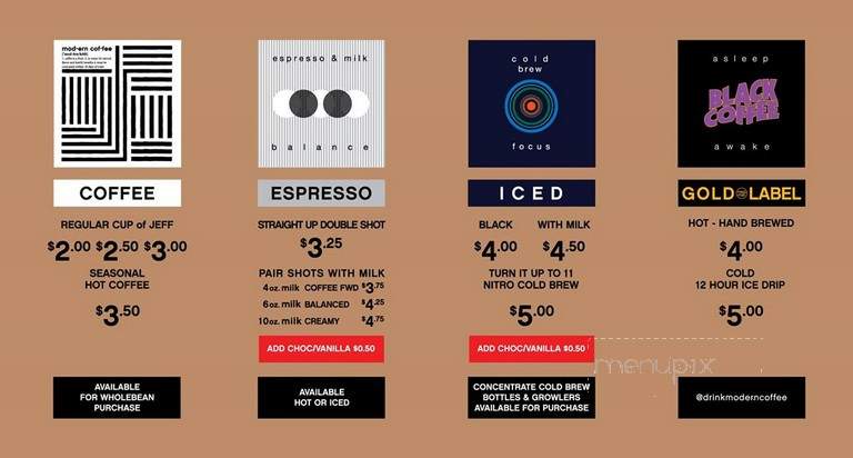 Modcup Coffee Roasters - Jersey City, NJ menu_pic