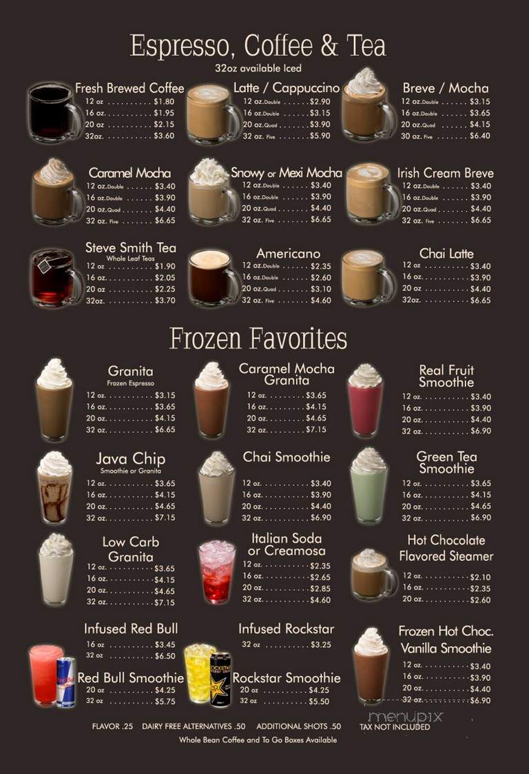 Human Bean - Boise, ID menu_pic