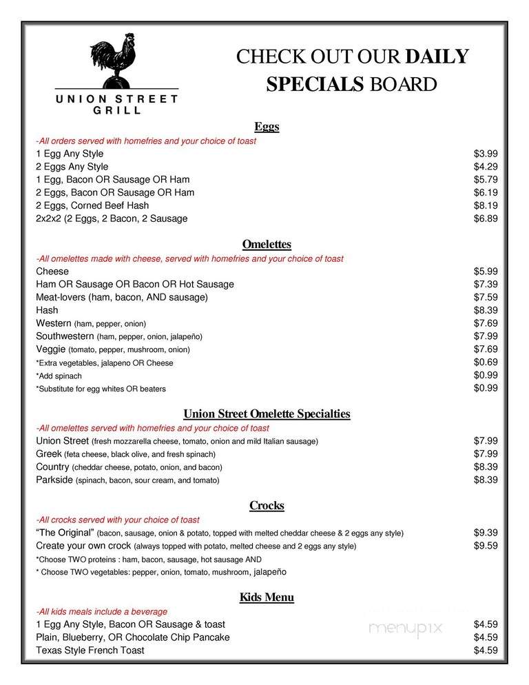 Union Coffee Company - Milford, NH menu_pic
