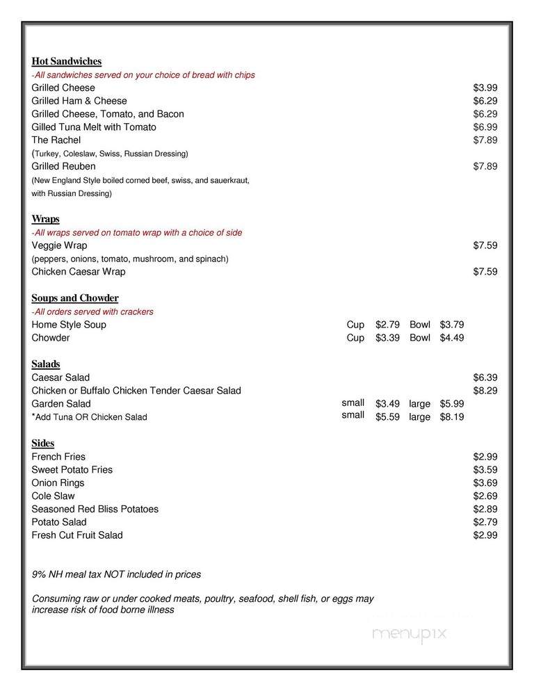 Union Coffee Company - Milford, NH menu_pic