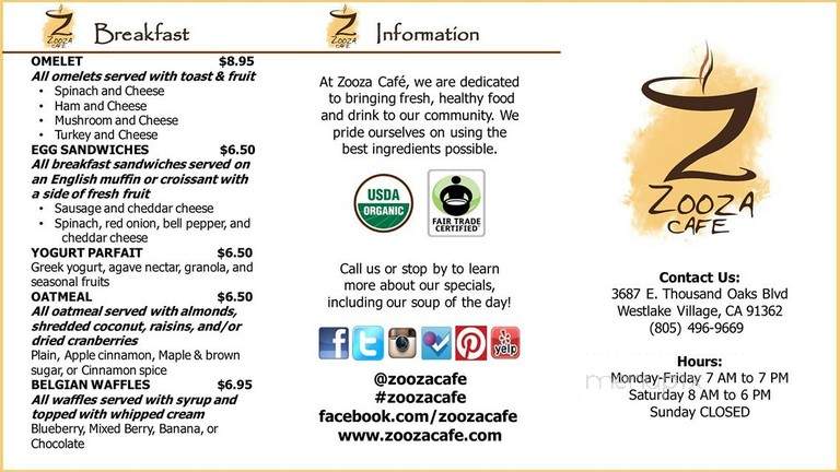 Zooza Cafe - Thousand Oaks, CA