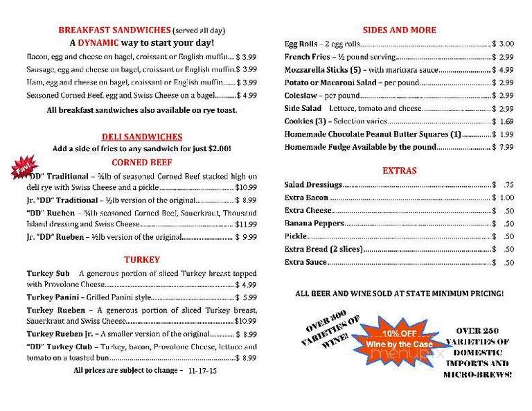 Dynamic Duo Beverage & Deli - Willoughby Hills, OH menu_pic