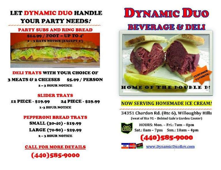 Dynamic Duo Beverage & Deli - Willoughby Hills, OH menu_pic