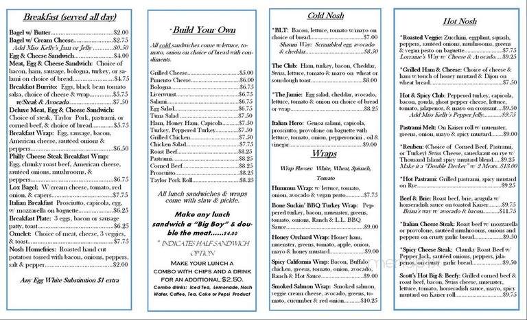 Nosh the Deli - Southern Pines, NC menu_pic