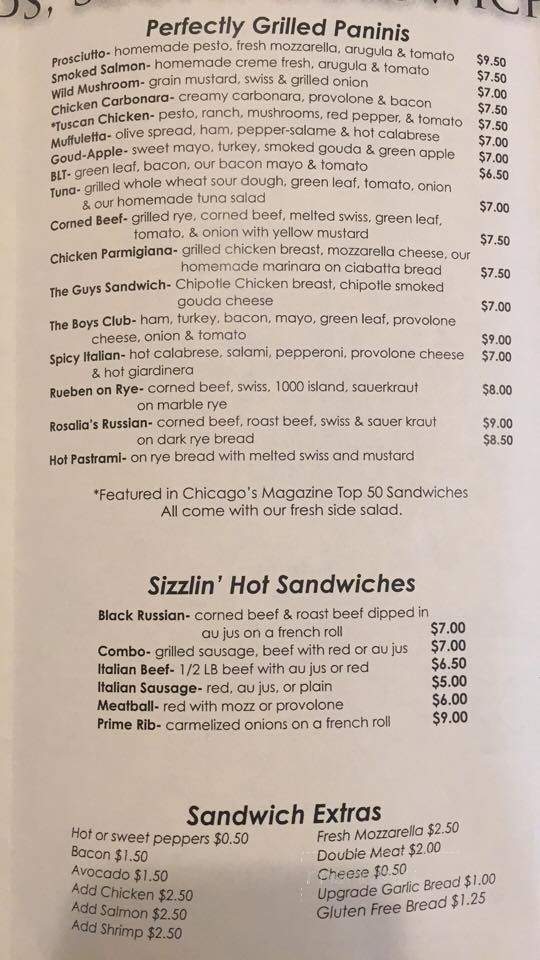 Rosalia's Deli - Elmhurst, IL menu_pic