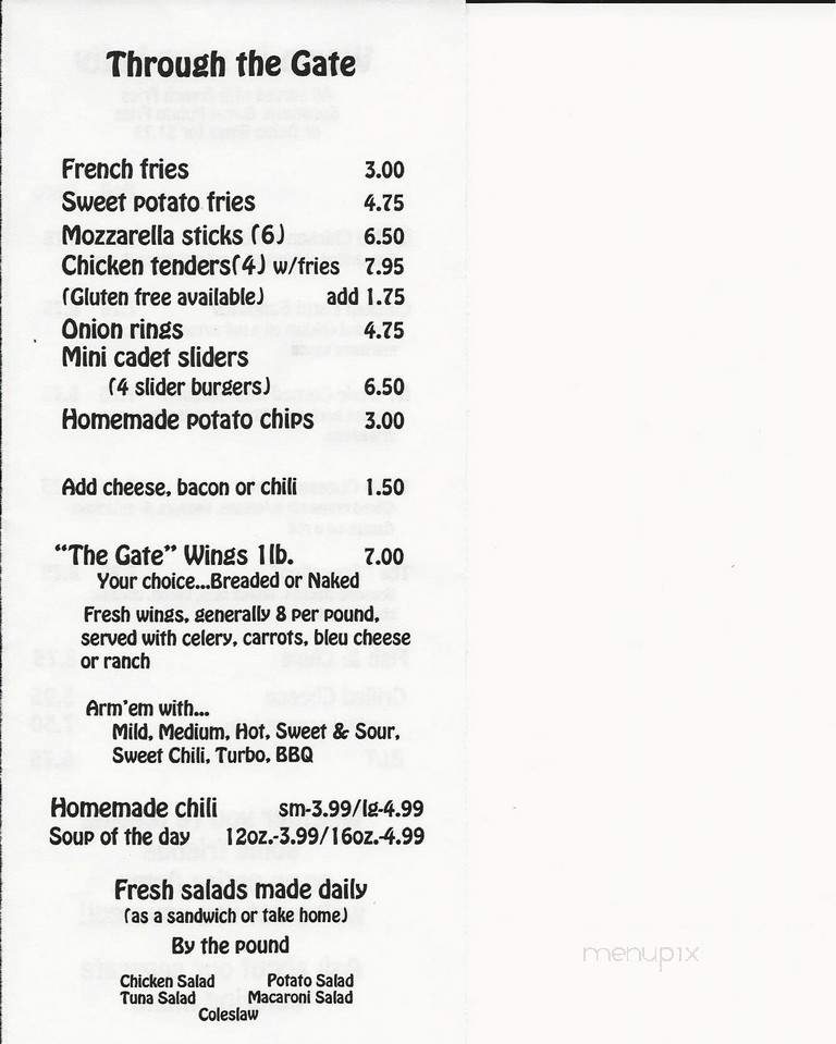 Thayer Gate Deli & Cafe - Highland Falls, NY menu_pic