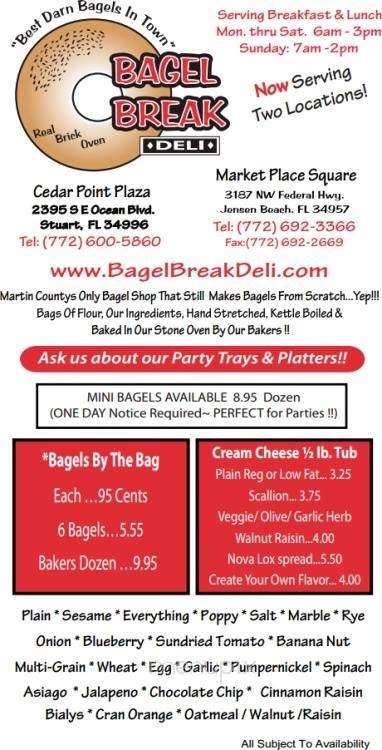 Bagel Break Deli - Stuart, FL menu_pic