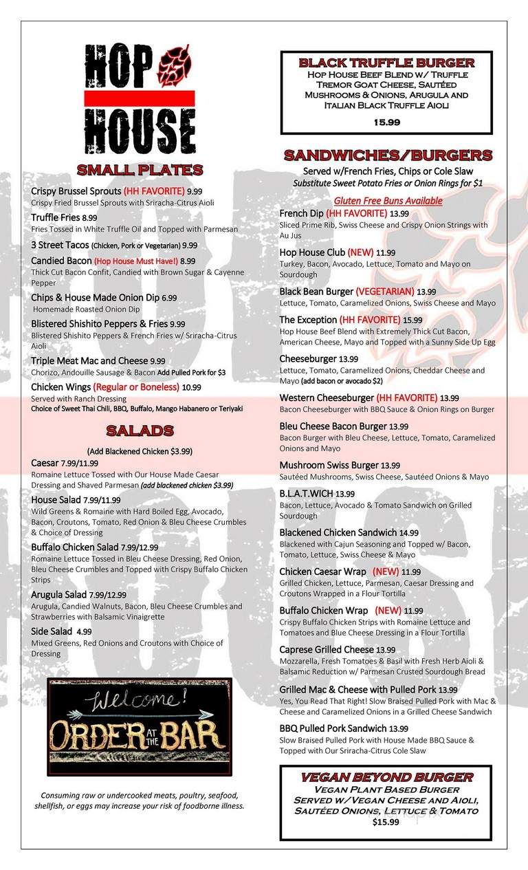 Hop House - El Dorado Hills, CA menu_pic