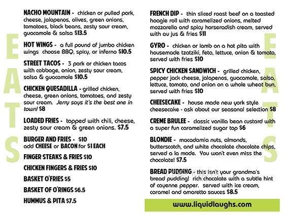 Liquid Lounge - Boise, ID menu_pic