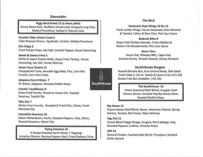 Southhouse - Philadelphia, PA menu_pic