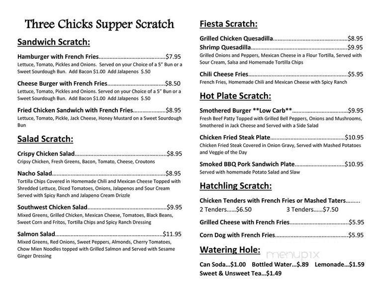 Three Chicks Feed, Seed and Cafe - Texarkana, AR menu_pic