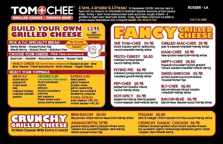 Tom and Chee - Bossier City, LA menu_pic