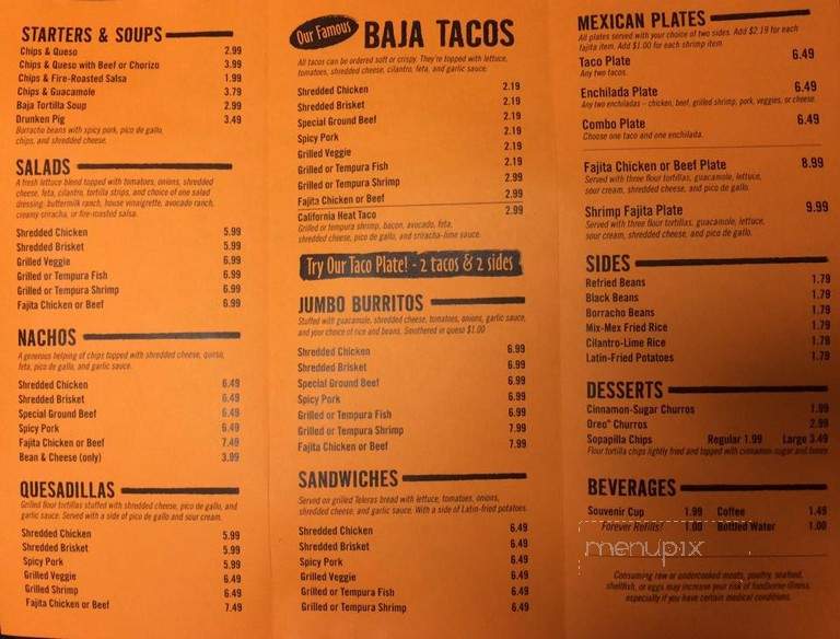 Fuzzy's Taco Shop - Fort Collins, CO menu_pic