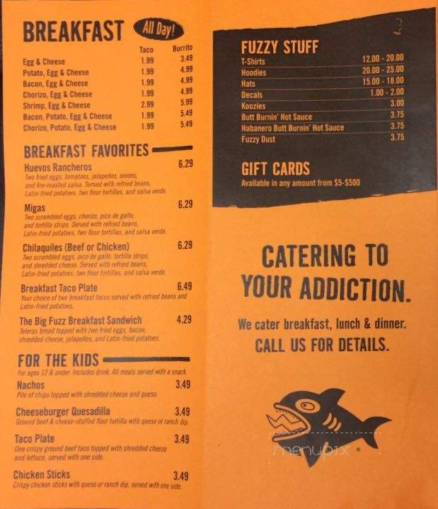 Fuzzy's Taco Shop - Fort Collins, CO menu_pic