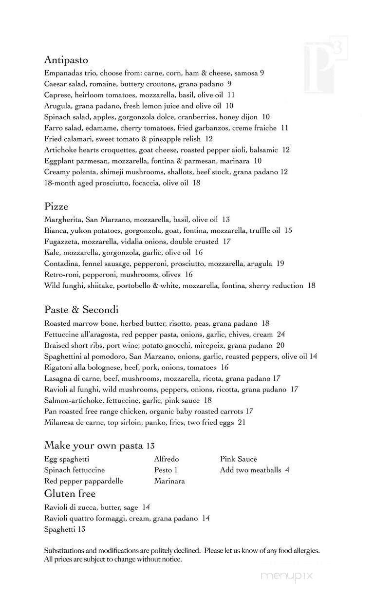 P3 Artisan Pizza - Long Beach, CA menu_pic