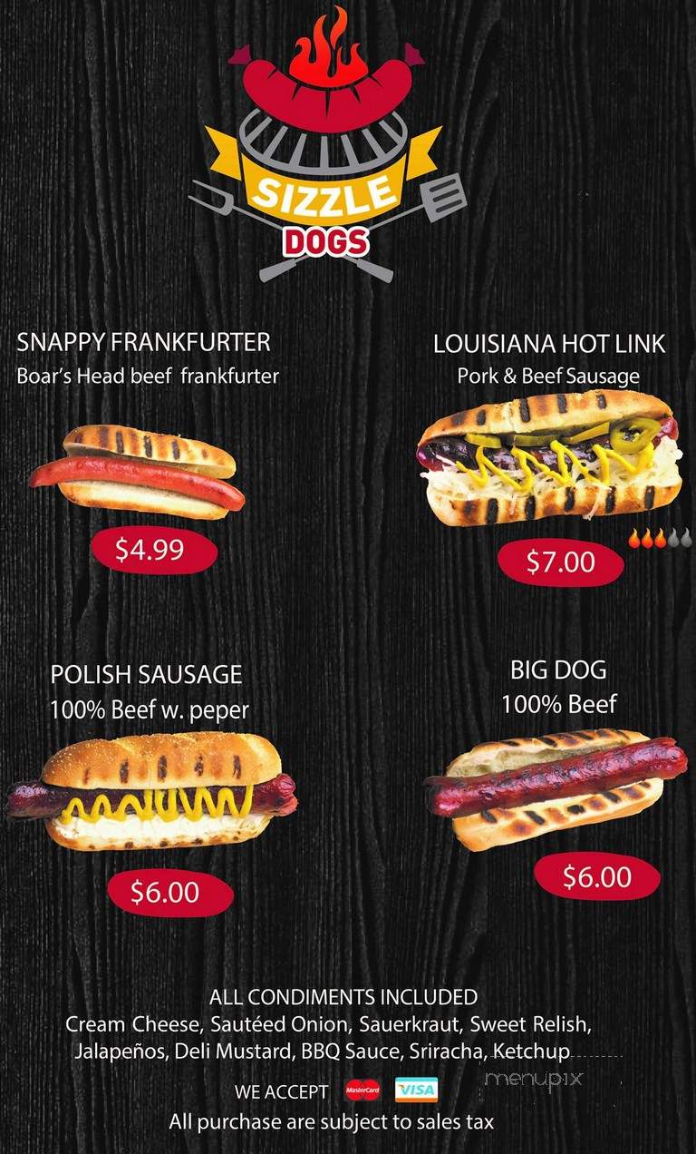 Sizzle Dogs - Seattle, WA menu_pic