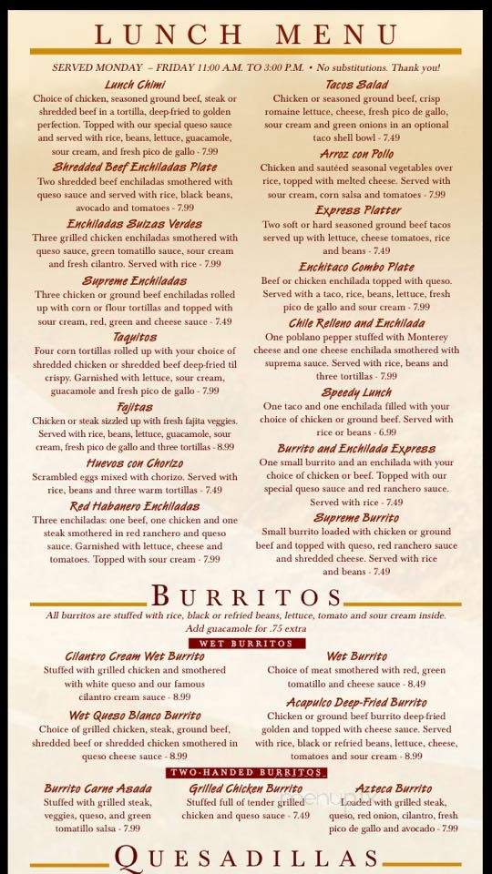 Red Habanero Fresh Mexican Grill - Westfield, IN menu_pic