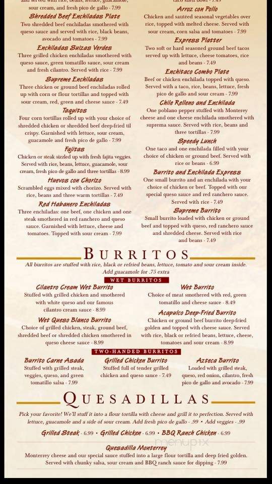Red Habanero Fresh Mexican Grill - Westfield, IN menu_pic